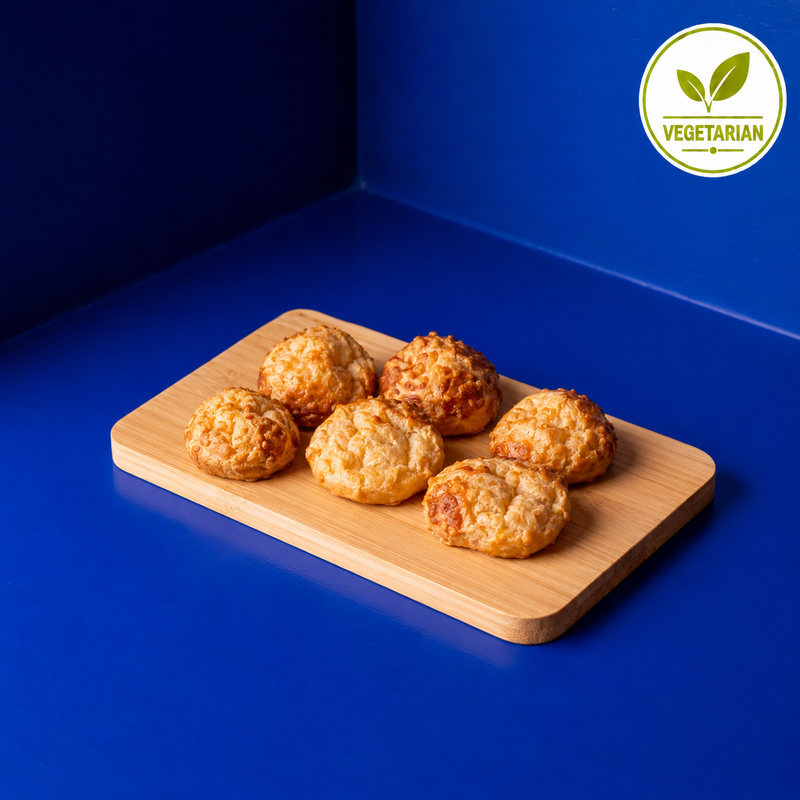 Vegetarian homemade fresh gougeres - French puffs with Comté-cheese